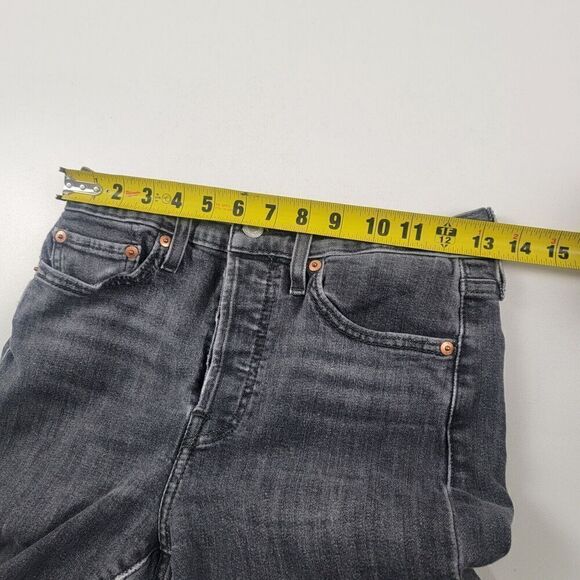 Levi's Wedgie Jeans Womens Skinny Fit Black Medium Wash Button Fly Sz 28 (28x25) - Picture 10 of 10